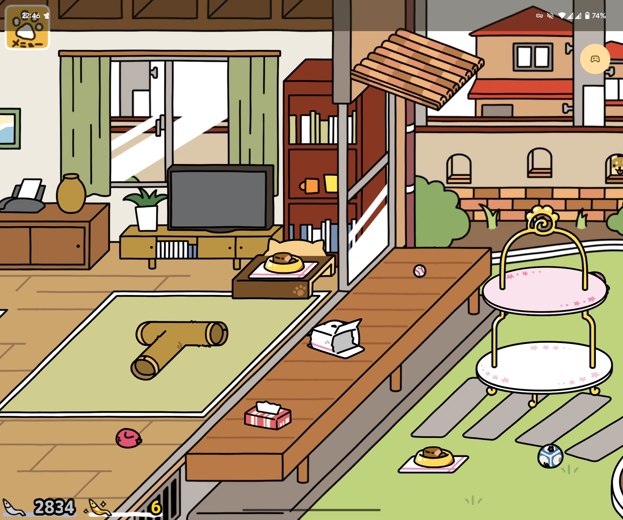 Pixel Foldで動作しているねこあつめのスクリーンショット